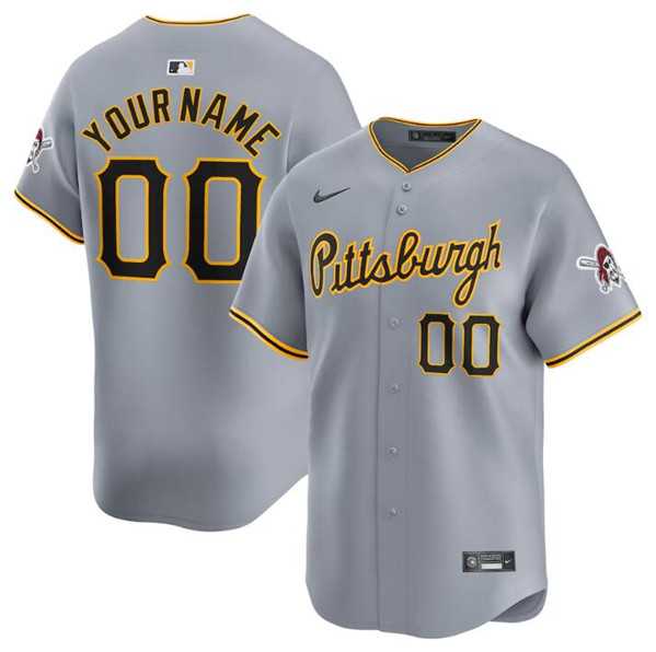 Mens Pittsburgh Pirates Active Player Custom Gray Away Limited Baseball Stitched Jersey